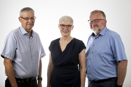 Direktør Finn Karlsen, vicedirektør Bente Lyck-Damgaard og vicedirektør Hans Lehmann